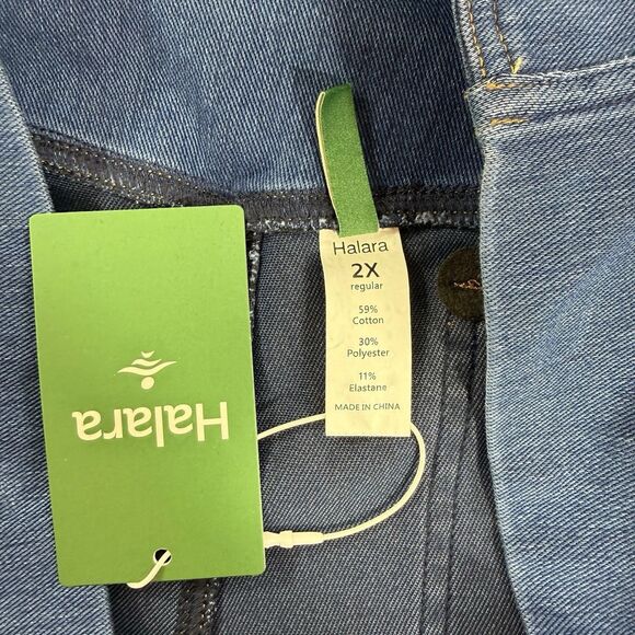 Halara Flex High Waisted Crossover Pocket Washed Casual Plus Size 2X Jeans - Picture 6 of 6